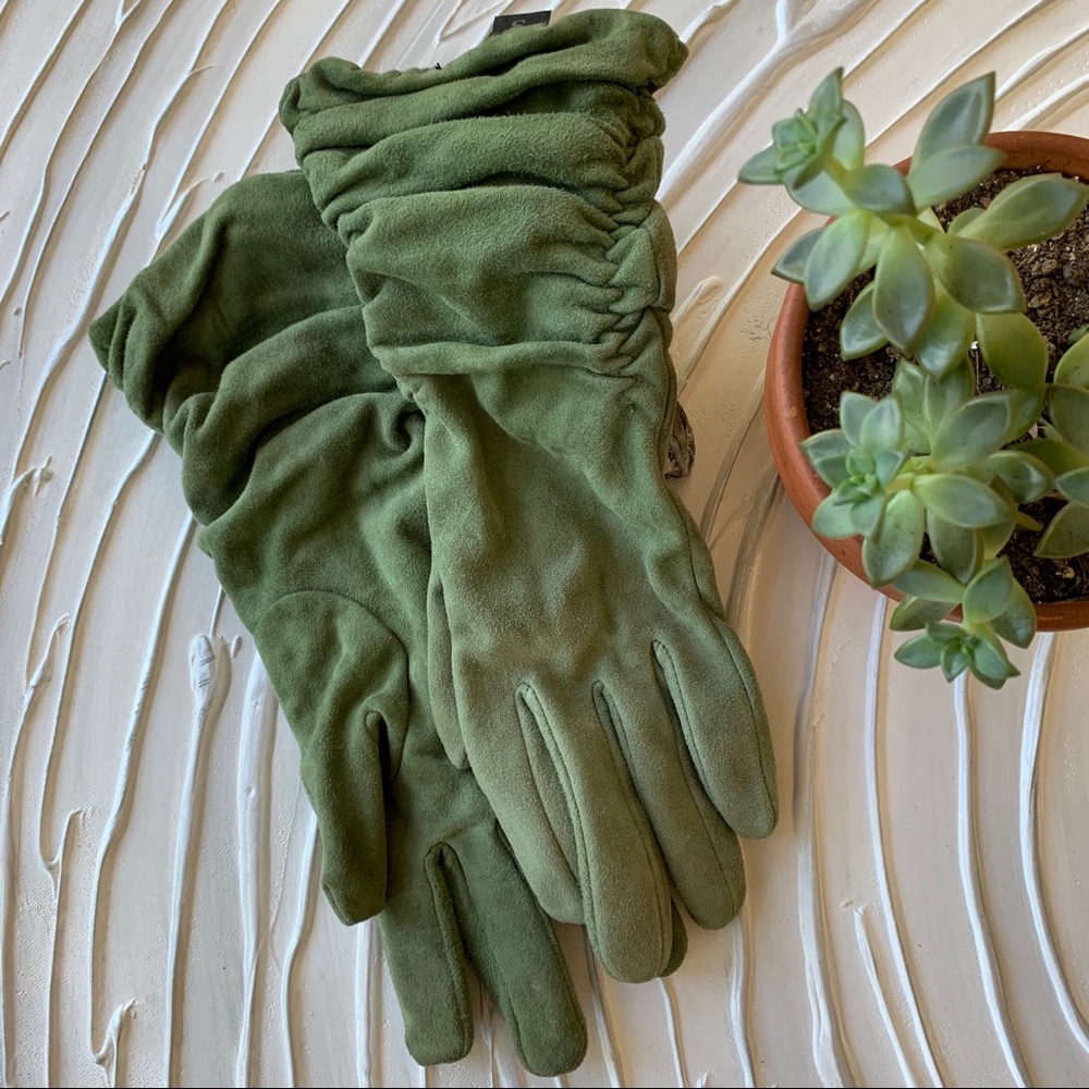 Ruched leather gloves🧤